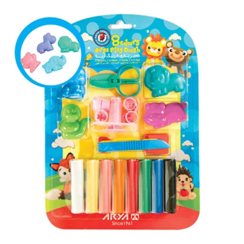 خمیر بازی 8 رنگ Arya مدل Tools In Hanging Pack
