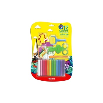 خمیر 12 رنگ آریا همراه با ابزار