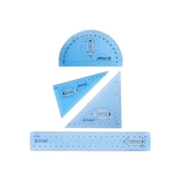 ست خط کش ژله ای آریا 1 خط کش 2 گونیا 1 نقاله