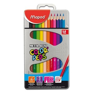 مداد رنگی 12 رنگ Maped مدل Color Peps Metal Box